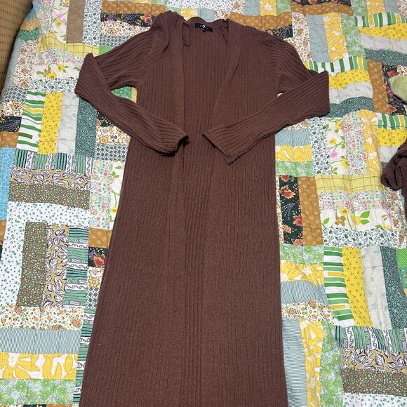 7 for All Mankind Sweater Dress Set in Chocolate Brown - Picture 4 of 12